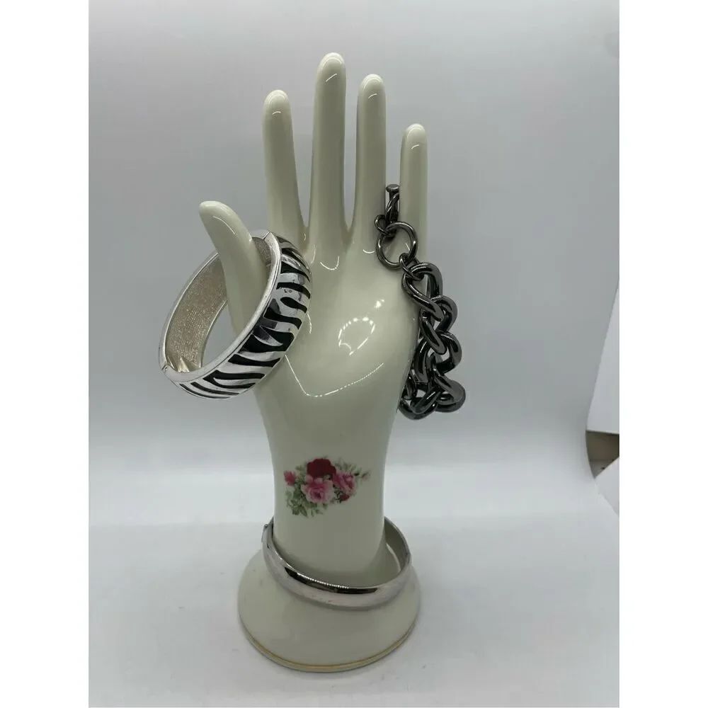 Bundle of 3 Bracelets Costume Jewelry Silver-tone